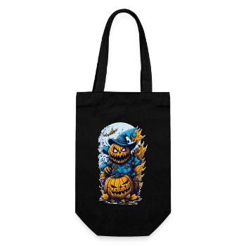 Halloween Kürbis Monster - Geschenkbeutel für Flaschen - Schwarz - Vorne