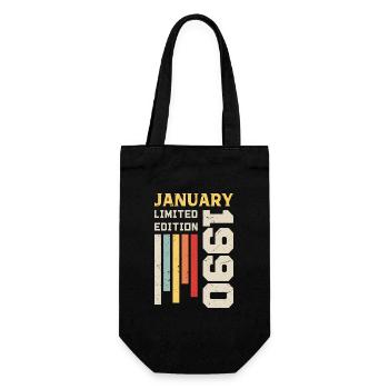 January 1990 - January 1990 Birthday Gift - Gift Bag for Bottles - black - Front