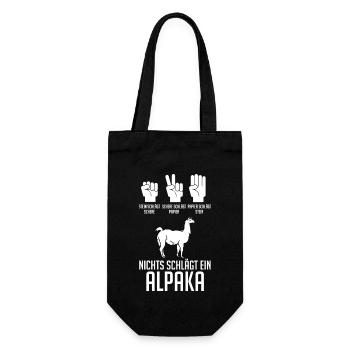 Alpaka - Geschenkbeutel für Flaschen - Schwarz - Vorne