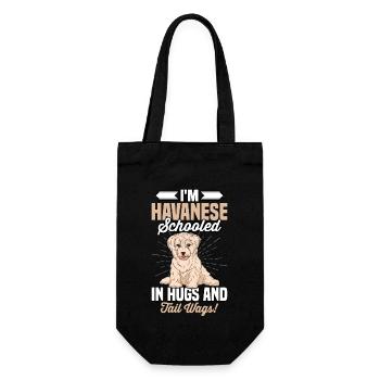 I'm Havanese schooled in hugs and tail wags - Geschenkbeutel für Flaschen - Schwarz - Vorne