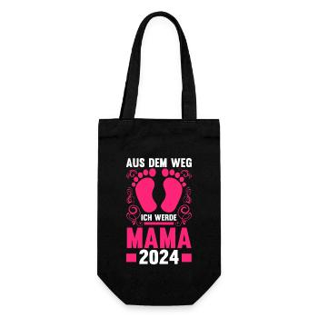 Werdende Mama 2024 - Geschenkbeutel für Flaschen - Schwarz - Vorne