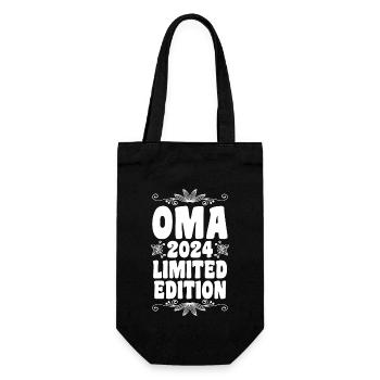 Werdende Oma 2024 - Geschenkbeutel für Flaschen - Schwarz - Vorne