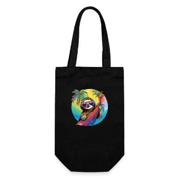 Cool Sloth Gift Holiday Late Riser - Gift Bag for Bottles - black - Front