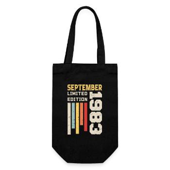 September 1983 Geburtstagsgeschenk September 1983 - Geschenkbeutel für Flaschen - Schwarz - Vorne