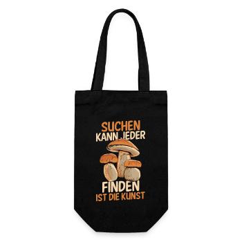 Pilz Pilze Pilzjäger Pilzsammler - Geschenkbeutel für Flaschen - Schwarz - Vorne