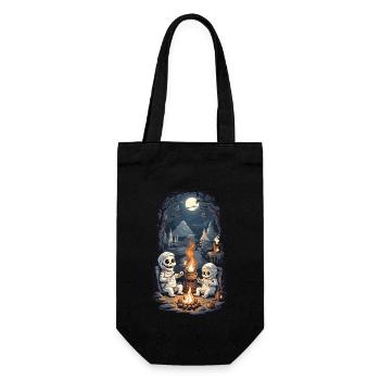 Halloween Mumie Camping Lagerfeuer Cartoon - Geschenkbeutel für Flaschen - Schwarz - Vorne