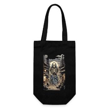 Yokai squelette Ukiyo-E Vintage Japon Design - Sac à bouteille - noir - Devant