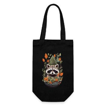 Cute Raccoon Nature Animal Design for Kids - Gift Bag for Bottles - black - Front