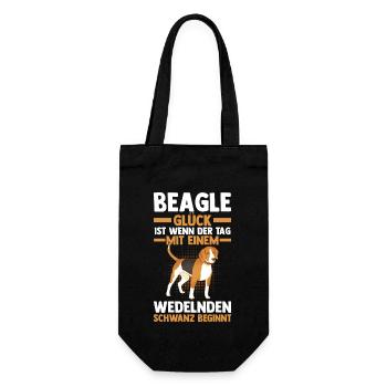 Hund Beagle - Geschenkbeutel für Flaschen - Schwarz - Vorne
