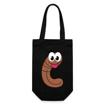 regenwürmer - Geschenkbeutel für Flaschen - Schwarz - Vorne