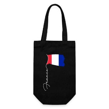 France Signature Elegant Patriotic French Flag - Gift Bag for Bottles - black - Front