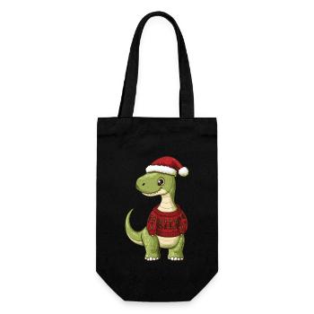 Dinosaur brontosaurus Christmas - Gift Bag for Bottles - black - Front