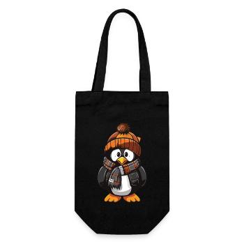 Penguin Comic Cute Winter - Gift Bag for Bottles - black - Front