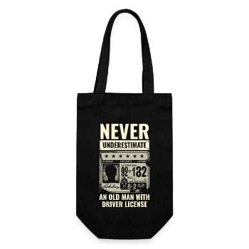 Never Underestimate An Old Man With Driver License - Gift Bag for Bottles - black - Front
