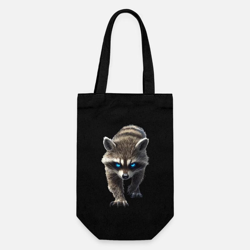 Waschbär - Geschenkbeutel für Flaschen - Schwarz