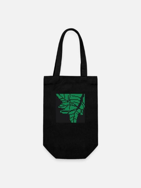 Feuille pixel art - Sac à bouteille - noir
