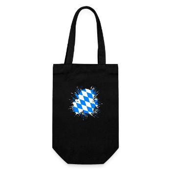 Bayern Flagge Used Look Bayerische Fahne Vintage - Geschenkbeutel für Flaschen - Schwarz - Vorne