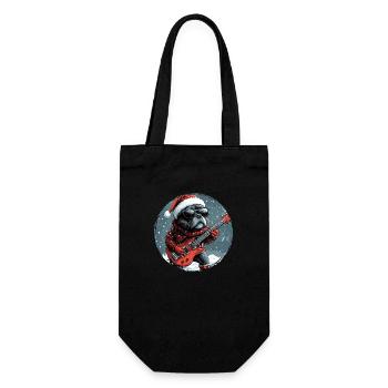 Staffordshire Bull Terrier Hund Weihnachten Rocker - Geschenkbeutel für Flaschen - Schwarz - Vorne