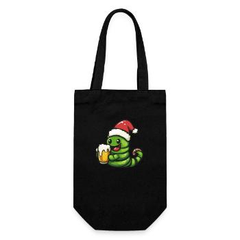 Worm Christmas Beer Funny - Gift Bag for Bottles - black - Front