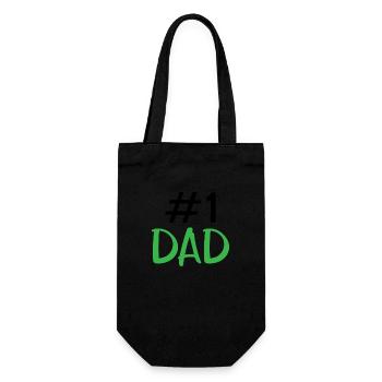 #1 Dad - Gift Bag for Bottles - black - Front