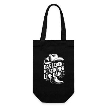 Das Leben ist schöner mit Line Dance - Geschenkbeutel für Flaschen - Schwarz - Vorne