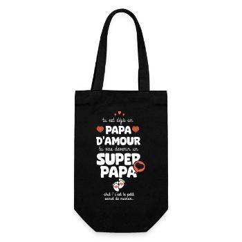 annonce grossesse papa futur grand frère soeur - Sac à bouteille - noir - Devant