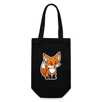 Fuchs Illustration - Geschenkbeutel für Flaschen - Schwarz - Vorne