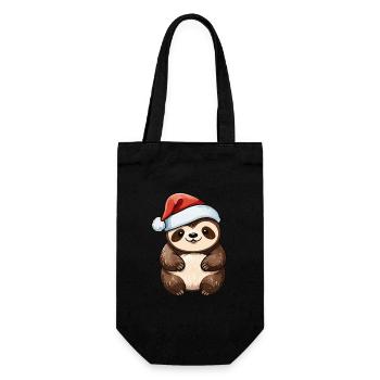 Dessin de Noël paresseux - Sac à bouteille - noir - Devant