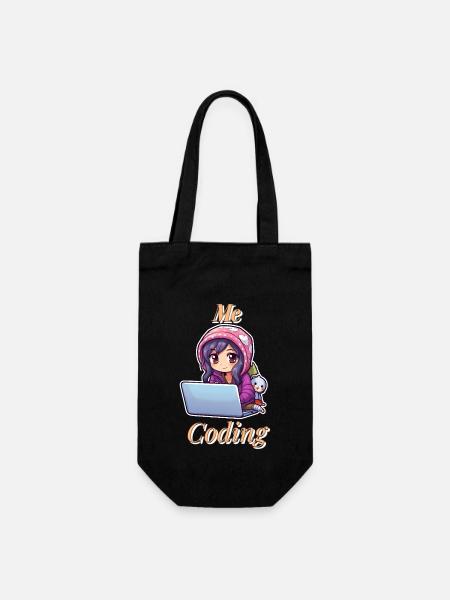 Coding Cutie: Anime Girl - Sac à bouteille - noir