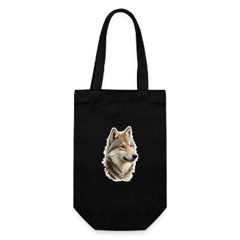 Wolf - Gift Bag for Bottles - black - Front