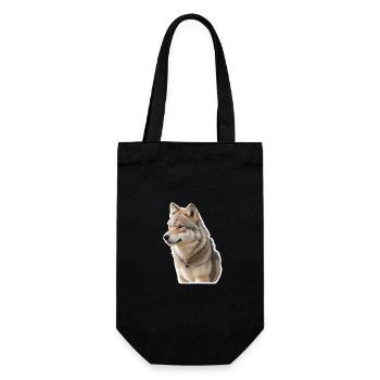 Wolf - Geschenkbeutel für Flaschen - Schwarz - Vorne