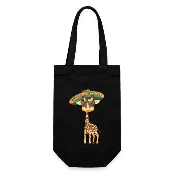 Giraffe Funny Sombrero - Gift Bag for Bottles - black - Front