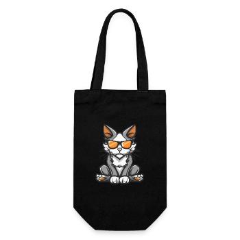 Cat Cool Comic - Gift Bag for Bottles - black - Front