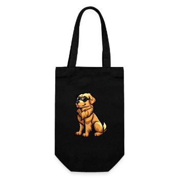 Golden Retriever Hunde Cool Comic Lustig - Geschenkbeutel für Flaschen - Schwarz - Vorne