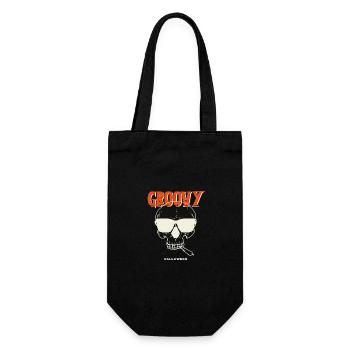 Groovy Halloween Skelett mit Sonnenbrille - Geschenkbeutel für Flaschen - Schwarz - Vorne