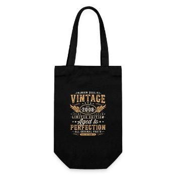 Vintage 2008 Vintage Born Birthday Gift - Gift Bag for Bottles - black - Front
