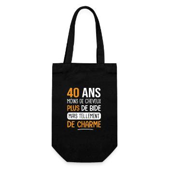 40 ans plus de charme cadeau anniversaire 40 ans - Sac à bouteille - noir - Devant