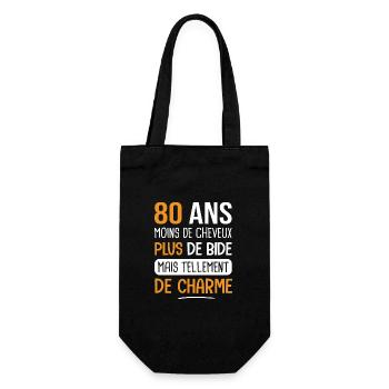 80 ans plus de charme cadeau anniversaire 80 ans - Sac à bouteille - noir - Devant