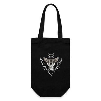 Funny CHIHUAHUA with Crown Wilsigns - Gift Bag for Bottles - black - Front