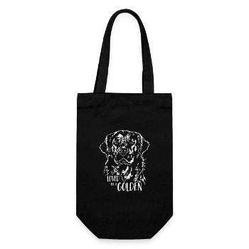 Loved by a Golden Retriever dog saying Wilsigns - Gift Bag for Bottles - black - Front