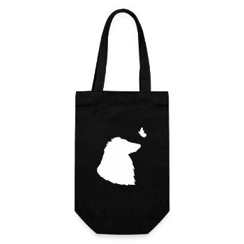Collie mit Schmetterling - Geschenkbeutel für Flaschen - Schwarz - Vorne