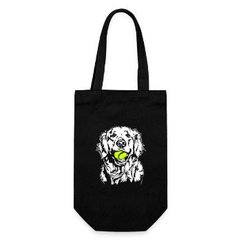 Golden Retriever Ball Junkie Dogs Wilsigns - Gift Bag for Bottles - black - Front