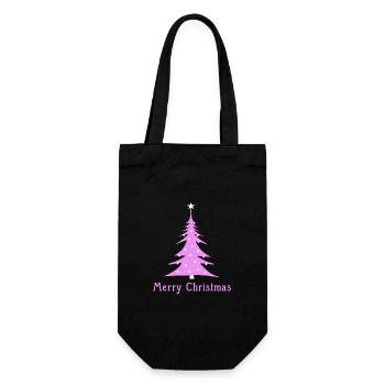 Merry Christmas - Geschenkbeutel für Flaschen - Schwarz - Vorne