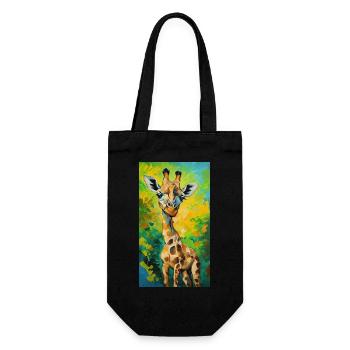 Giraffe Painting Painting Art comic - Gift Bag for Bottles - black - Front