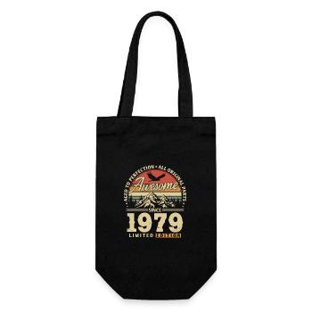 Großartig seit 1979 - Geschenkbeutel für Flaschen - Schwarz - Vorne