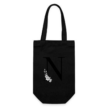 Letter N - Gift Bag for Bottles - black - Front