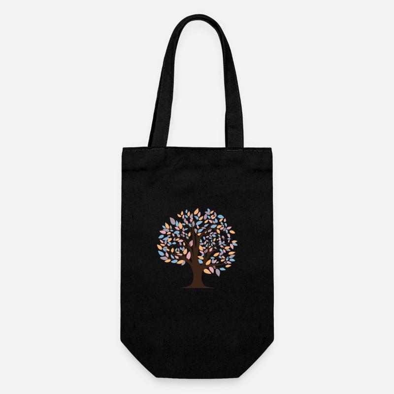 Baum - Geschenkbeutel für Flaschen - Schwarz