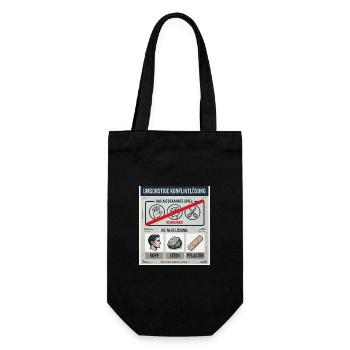 Kopf Stein Pflaster Konfliktlösung - Geschenkbeutel für Flaschen - Schwarz - Vorne