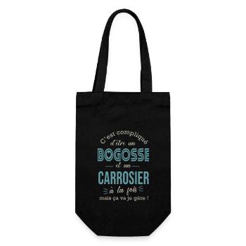 carrosier bogosse Cadeau humour carrosier garage - Sac à bouteille - noir - Devant