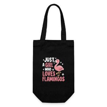 Flamingo Tier Rosa - Geschenkbeutel für Flaschen - Schwarz - Vorne